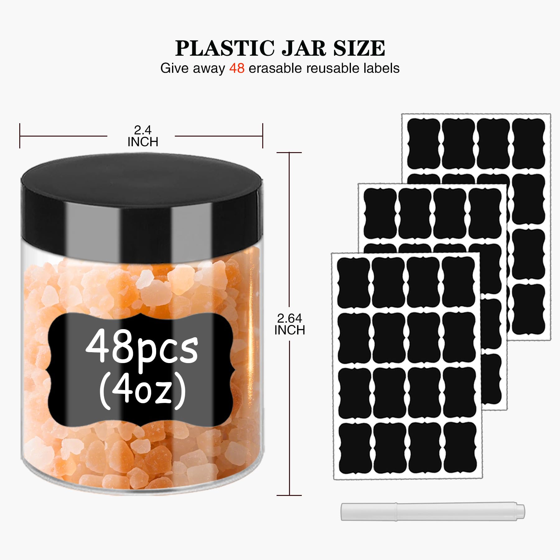 Plastic Jars With Lids 4Oz 48Pcs,Small Cosmetic Slime Containers Clear Travel Round Jars Empty Refillable Sample Containers Leak